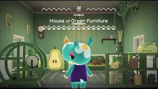 Making a house of green furniture for Azalea -- Animal Crossing HHP