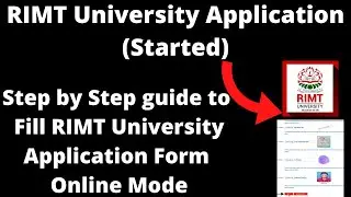 RIMT University Application (Started) - How to Fill RIMT University  Application Form Online Mode