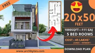20x50 House Design - Amazing 5BHK House Plans | 6X15 Meters | 111 Gaj | Archbytes
