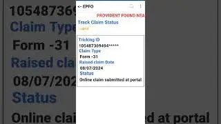 PF Claim submitted at portal Error Under Process settled ✅#pf