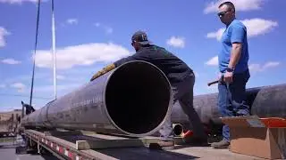 HVAC Prefab Pipe delivery.  24 inch pipe 63 feet long