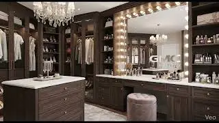 ✨ Step inside this stunning walk-in closet and makeup room designed by @gmcinterior 