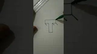 How to Draw 3D Letter T | Drawing 3D Letter | 3D Letter | #youtubeshorts