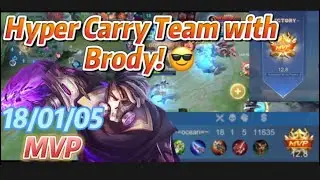 HYPER CARRY  with BRODY!😎 #oceanplays_ #mobilelegends #mlbb #brodybestbuild #valebestbuild2022