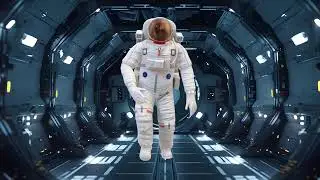 Astronaut Floating in Cosmos