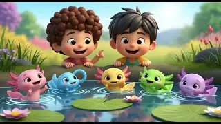 Five Little Axolotls Wiggle Wiggle Wiggle | Nursery Rhymes for Kids & Baby Songs