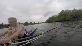 quarter-feather sculling in a single.