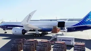 Boeing 777X Freighter loading cargo