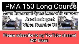 PMA 150 Long Course Most Repeated Questions with answer  Acodamic part Video Number 01 SSP Dream