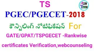 ts pgecet counselling dates 2018 rank wise || ts pgecet counselling dates 2018 through gate