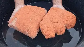 ASMR Relaxing silky smooth paste play dusty dipping crumble in 🌊🥶