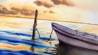 Capturing the Golden Hour: Watercolor Sunset SKY Tutorial