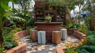 Build a Gorgeous DIY Outdoor Bar Using Recycled Materials!