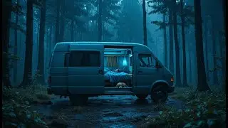 Cozy Van in the Forest Rain | Relaxing Thunder & Rain Sounds