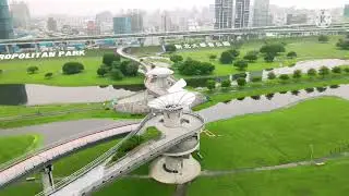 The  new Taipei metro politan park new bridge via drone