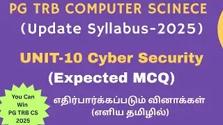 PG TRB 2025 – Computer Science– Unit 10: Cyber Security- Part 1- Important Topics and Expected MCQ
