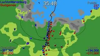 1h battle of attrition in 1:45 minutes | War of Dots Timelapse