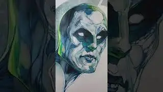 Simone Bianchi painting Silver Surfer live