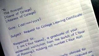Application for College Leaving Certificate | For Higher Studies