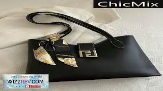 A Single Shoulder Tote Bag With Silk Scarf Decoration PU Material Hardware