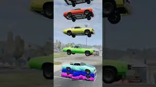 Colorful Car Stacks #166 Relaxing and Satisfying BeamNG Drive