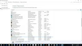 Programs and Features windows 10