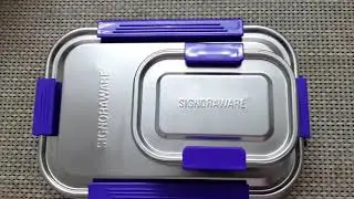 SignorawareAllSteelSteelLid |LunchBox |Rubber Sealed Lid|SetOf2 #1000ml #240ml |Violet