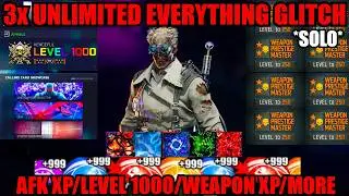 *NEW* SOLO 3x UNLIMITED EVERYTHING GLITCH! AFK XP/LEVEL 1000/CAMOS! BO7 GLITCHES! BO7 ZOMBIES GLITCH