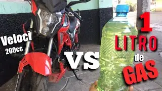 Moto VELOCI GTR 200 VS 1 Litro de GASOLINA ⛽️ // Cuantos KIL&Oacute;METROS RINDE❓A Prueba