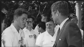 The moment 16-year-old Bill Clinton met President John F. Kennedy - July 24, 1963