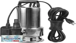 1.5HP 4250 GPH Stainless Steel Sump Submersible Clean Dirty Heavy Duty Black