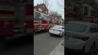 FDNY Ladder 172 and Tiller Ladder 147 responding #firedept #fdny #siren #laddertruck