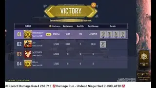 UI Record Damage Run 4 260 713 🤩Damage Run - Undead Siege Hard in ISOLATED🤩