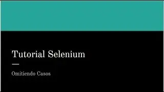 Tutorial Selenium Capítulo 21: Omitiendo casos