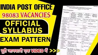 India POST OFFICE MTS/MailGuard/PostMan Official Syllabus 2022 | 98083 Vacancies