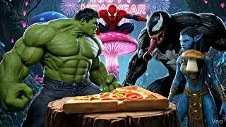AI Hulk Aur AI Venom Ki Pizza Ke Liye Ladayi 