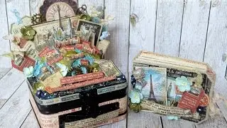 Around the globe suitcase box and mini album with Graphic 45