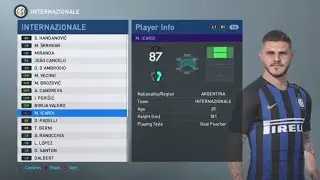 PES 2019 - Inter Milan Face and Player Ratings