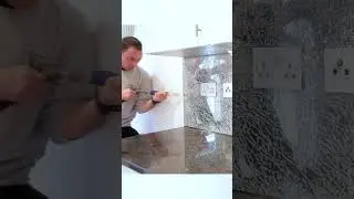 Ice Cracked Glass Kitchen Splashback #shorts