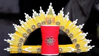 How to reuse coffee cups & Cotton buds for home decoration  | Decoration Ideas from Cotton Buds