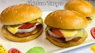 Easy Homemade Chicken Burger | Crispy Outside, Juicy Inside