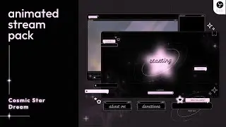 Cosmic Star Dream | Stream Overlay Pack | Pixel Retro Neon Twitch Overlay