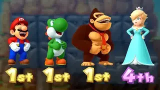 Mario Party 10 Minigames Showdown - Mario VS Rosalina VS Yoshi VS Donkey Kong (Master CPU)