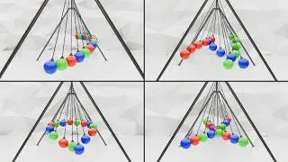 15 RGB Pendulums in Sync | Calming Hypnotic Waves 🔴🟢🔵
