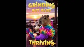 &ldquo;Aesthetic Capybara in Crocs ☕| Sunset Caf&eacute; Vibes | Grinding but Thriving&rdquo; #capybara #funny #animals
