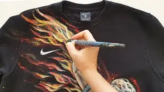 Custom Painting Nike Sweatshirt (Full creative transformation)