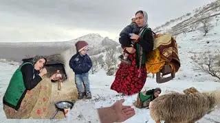 Leaving the Mountain Cave to Save Her Child ❄️ Iranian Nomadic Life