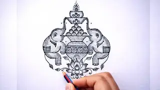 Amazing kolam for the Pongal festival 🌾🌾creativity👍🌺just 14 dots🌺 simple pulli rangoli🌺