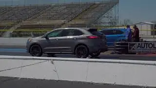 Ford Edge ST против сильно модифицированного Ford Edge ST, гонка на дистанцию ​​1/4 мили, Байрон ...