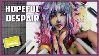 Hopeful Despair WATERCOLOR and COPIC MARKER illustration